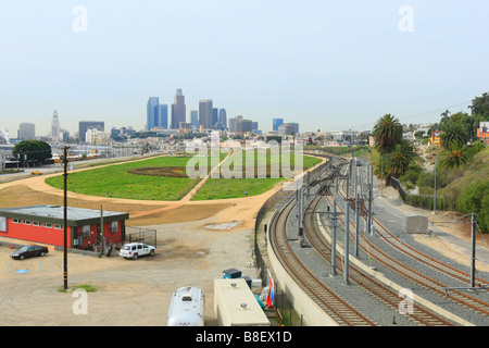 Los Angeles Downtown Skyline Pollution de l'air Banque D'Images