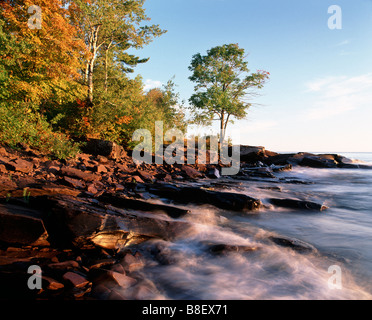 Lac Supérieur à Union Bay, montagnes Porcupine Wilderness State Park, l'Upper Peninsula, au Michigan Banque D'Images