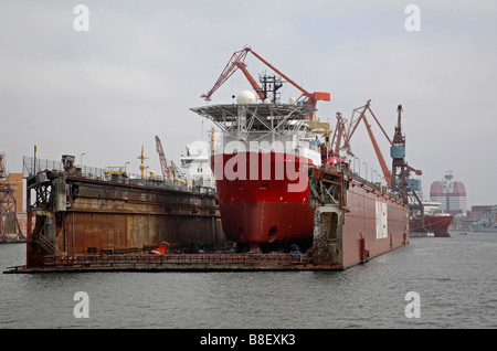 Chantier naval dans le port de Göteborg, Suède Banque D'Images