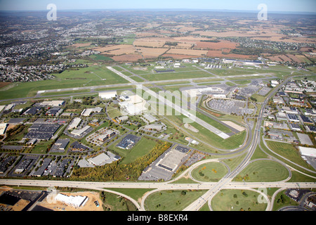 Vue aérienne de l'aéroport international Lehigh Valley situé à Allentown, Pennsylvania USA USA États-Unis d'Amérique Banque D'Images