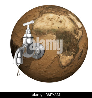 L'eau qui goutte de la Terre Banque D'Images