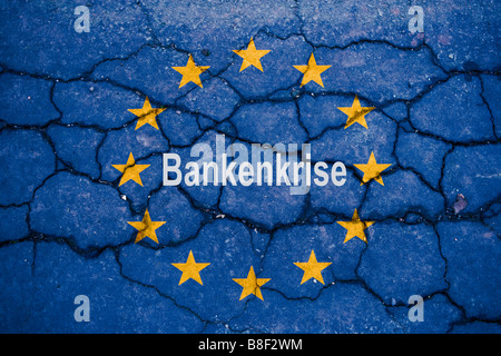 Représentation symbolique de la crise du crédit symbolische Darstellung der Bankenkrise Banque D'Images
