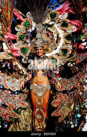 Reine du carnaval en 2009 le carnaval de Las Palmas de Gran Canaria. Banque D'Images