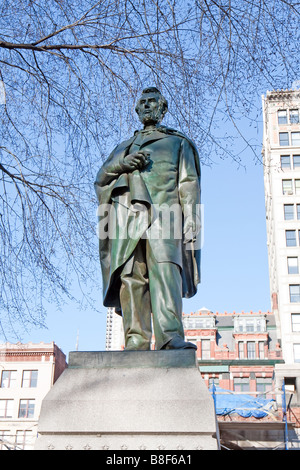 Statue de l'ancien président Abraham Lincoln à Union Square Park Manhattan New York Banque D'Images