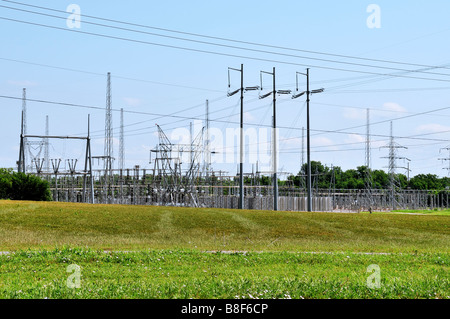 Une station d'alimentation électrique de l'Oklahoma aux États-Unis. Banque D'Images