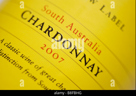 L'Australie du Sud Chardonnay 2007 vin Wolf Blass Yellow Label libre Banque D'Images