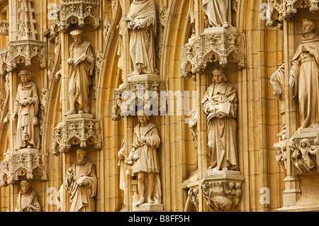 Façade de l'hôtel de ville de Louvain Louvain Stadhuis Brabant Flandre Belgique Banque D'Images