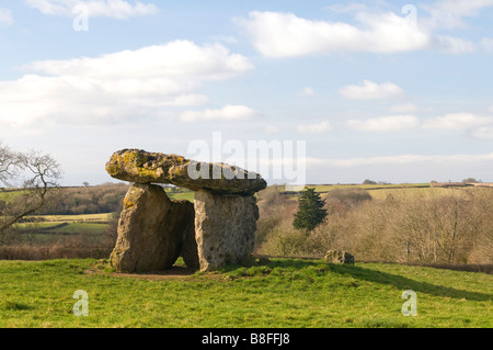 Lythans St chambre funéraire dans la vallée de Glamorgan au Pays de Galles du Sud Banque D'Images