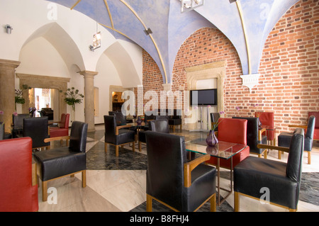 Hotel Stary Cracovie Pologne rue Szczepanska cafe bar Banque D'Images