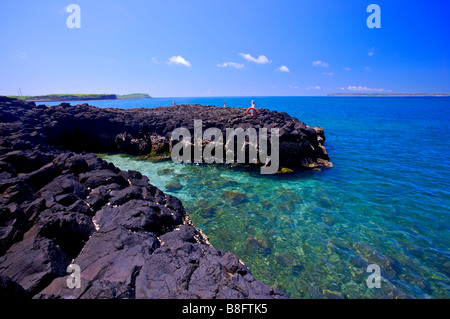 Le beau paysage de la roche et l'eau de mer dans Penghu à Taiwan Banque D'Images