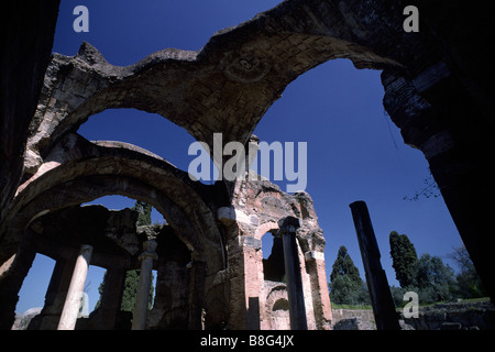 Italie, Latium, Rome, Tivoli, Villa Adriana (Villa d'Hadrien), grandi terme Banque D'Images