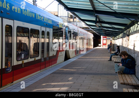 Le MAX light rail transport public à Portland Oregon USA Banque D'Images