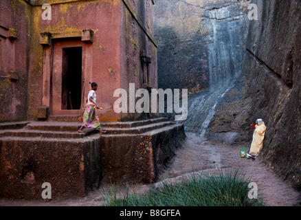 Lallibela lalibella lalibela Ethiopie Afrique églises copte rock Banque D'Images