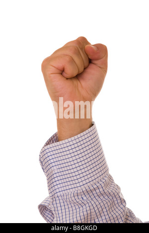Businessman hand faisant un geste fist Banque D'Images