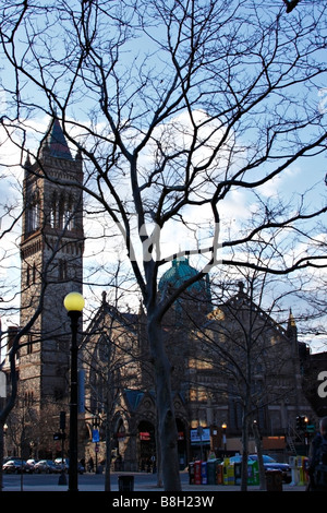 Ancienne église du Sud, Boston, Massachusetts comme vu de l'intérieur de Copley Square. Banque D'Images