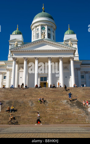 Cathédrale Tuomiokirkko à Senaatintori square à Helsinki Finlande Europe Banque D'Images