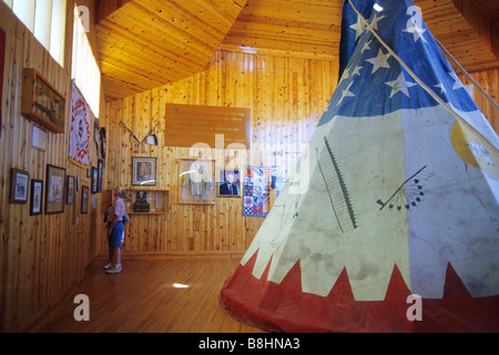 Tipi dans le musée indien d'Amérique du Nord au Crazy Horse Memorial dans les Black Hills du Dakota du Sud Banque D'Images