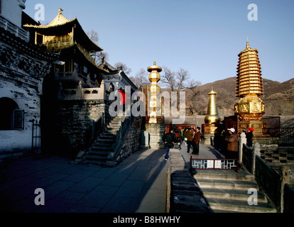 Temple bouddhiste en Chine,Shanxi,Wutaishan Banque D'Images