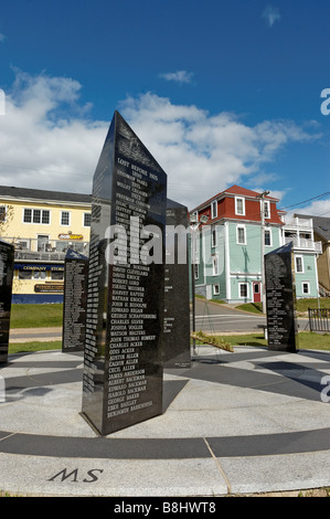 Le Fishermans Memorial à Lunenburg en Nouvelle-Écosse, Canada Banque D'Images