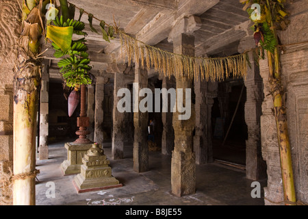 L'Inde Tamil Nadu Kumbakonam Sarangapani Temple Swami banane festival pongal pendaison Banque D'Images