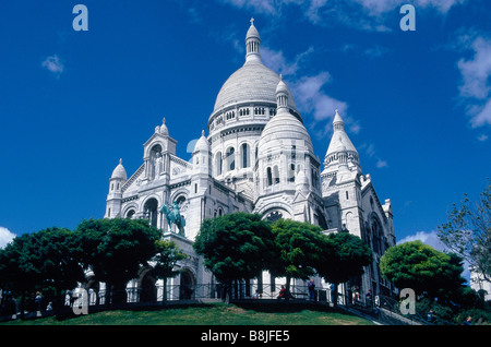 Basilique du Sacré Coeur de Montmartre en marbre blanc de l'église PARIS FRANCE Banque D'Images