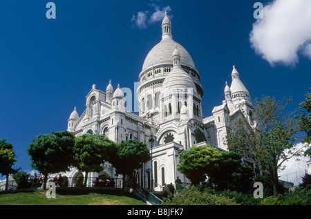 Basilique du Sacré Coeur de Montmartre en marbre blanc de l'église PARIS FRANCE Banque D'Images