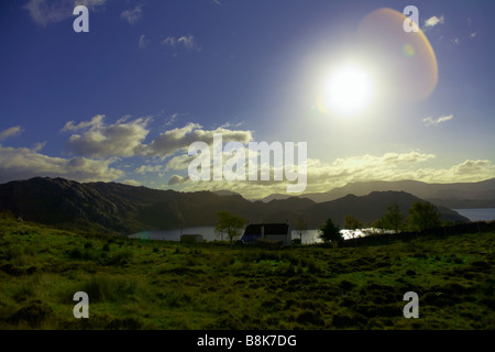 Au sud du sentier Surplombant le Loch , Diabaig Diabaig inférieur, Wester Ross, Highlands, Scotland Banque D'Images