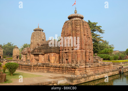 Muktesvara Temple- General-View par le sud-est. L'Orissa, Bhubaneshwar (Inde). Banque D'Images