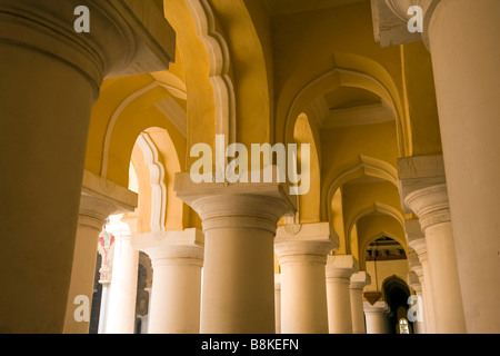 Inde Madurai Tamil Nadu Tirumalai Nayak Palace salle principale colonnade Banque D'Images