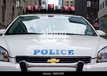 Vue de face Closeup of New York City Voiture de police (pour un usage éditorial uniquement) Banque D'Images