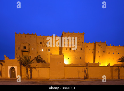 Taourirt au crépuscule, Ouarzazate, Maroc Banque D'Images