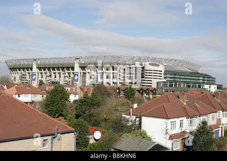 Le stade de Twickenham à partir de la tribune ouest distance Banque D'Images