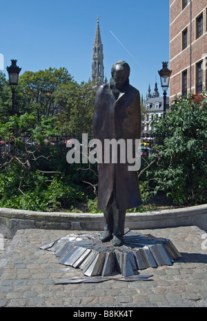 Statue du compositeur et pianiste hongrois Bela Bartok,Bruxelles,Belgique, Europa Banque D'Images