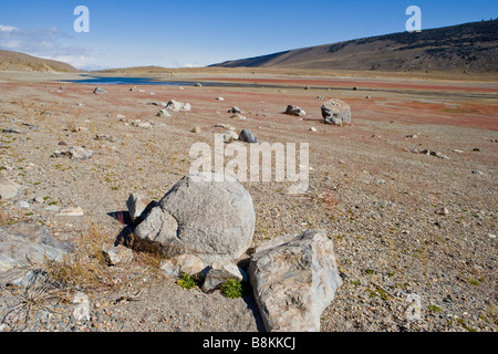 Le lac Grant presque vide en raison de la sécheresse en boucle du lac Juin Sierra Nevada Californie, États-Unis d'Amérique Banque D'Images