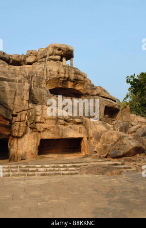 General-View de Bagh caverne ou grotte du Tigre No12.l'Orissa, Inde, Udaigiri. Banque D'Images