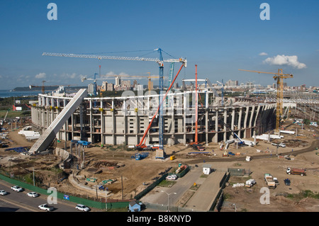 Construction de stade de soccer de Moses Mabhida, Durban, Afrique du Sud. Banque D'Images