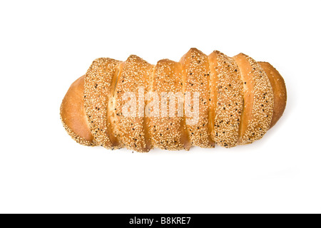 Pain turc Corek isolated on a white background studio Banque D'Images