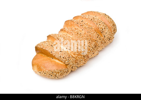 Pain turc Corek isolated on a white background studio Banque D'Images