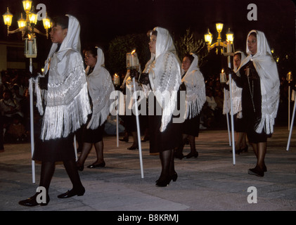 Le Vendredi Saint procession à Plaza del Carmen pendant la Semaine Sainte Semaine Sainte à San Luis Potosi Mexique Banque D'Images