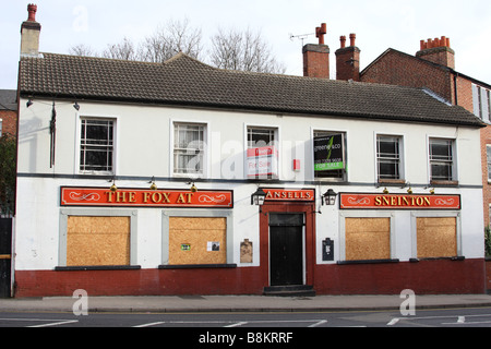 Une maison vide dans le public Sneinton de Nottingham, Angleterre, Royaume-Uni Banque D'Images