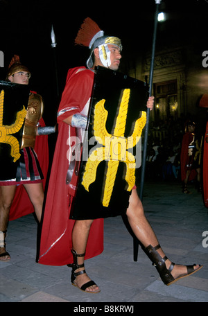 Le Vendredi Saint procession à Plaza del Carmen pendant la Semaine Sainte Semaine Sainte à San Luis Potosi Mexique Banque D'Images