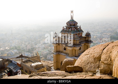 L'Inde Tamil Nadu de Tiruchirappalli ville du Rock Fort Temple colline culte Banque D'Images