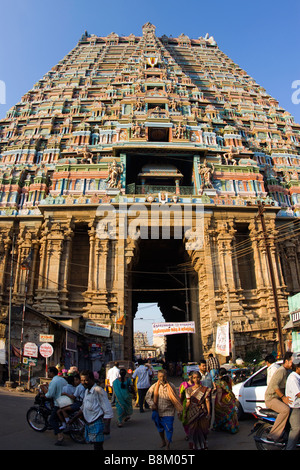 L'Inde Tamil Nadu Temple Sri Sri Tiruchirappalli Ranganasthwamy Gopuram Raja télé realité 6 Banque D'Images