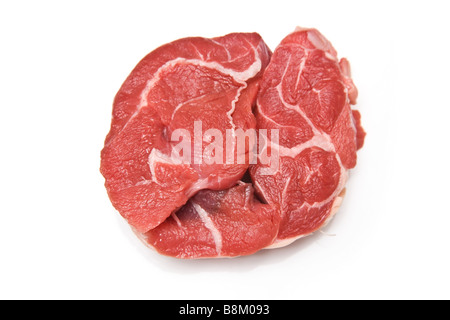 Steak à ragoût isolated on a white background studio. Banque D'Images