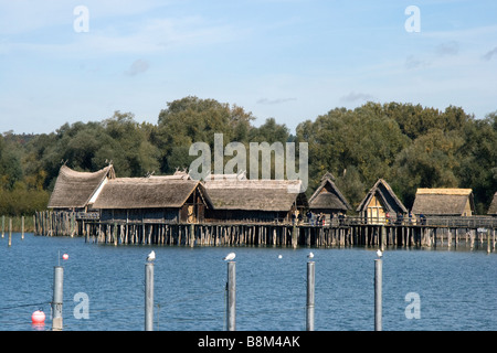 Unteruhldingen Pfahlbauten Lac de Constance Bodensee Allemagne Deutschland Banque D'Images