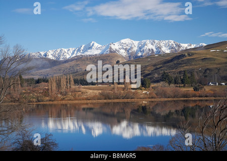 Lake Hayes et de réflexion près de Queenstown ile sud Nouvelle Zelande Banque D'Images