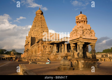 Tamil Nadu Inde Brihasdishwara Thanjavur temple à l'aube Banque D'Images