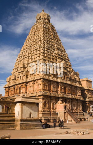 Tamil Nadu Inde Thanjavur temple sikhara Brihasdishwara Banque D'Images