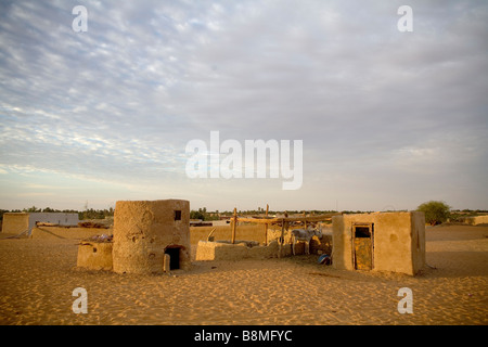 Maison Arabe construite de briques de boue dans Banganarti Old Dongola région au Nil Nubie au Soudan du Sud Banque D'Images