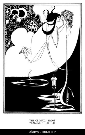 Aubrey Beardsley Salome Le Climax ravis de la tête de Jean le Baptiste à partir de la pièce d'Oscar Wilde Banque D'Images